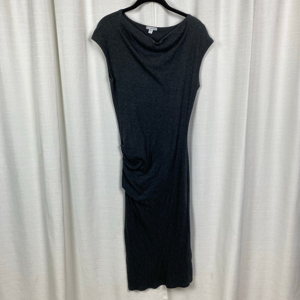 Standard James Perse Dark Gray Sleeveless Cowl Neck Midi Dress Sz.3(L)